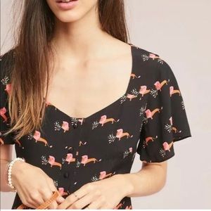 MAEVE ANTHROPOLOGIE Button Down Lions Dress Size 6